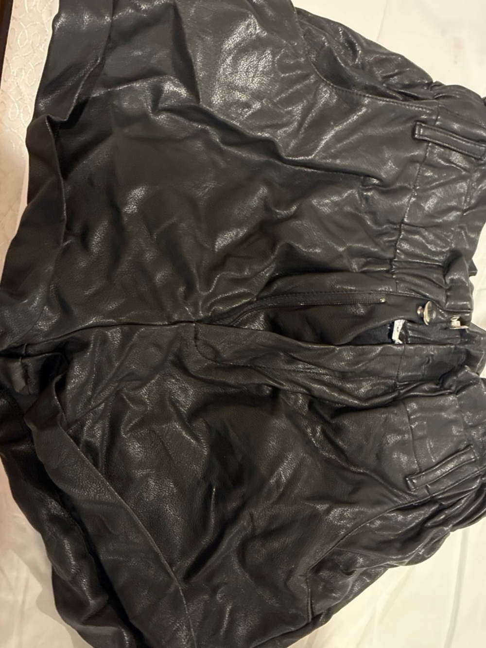 Black Faux Leather Women’s Shorts